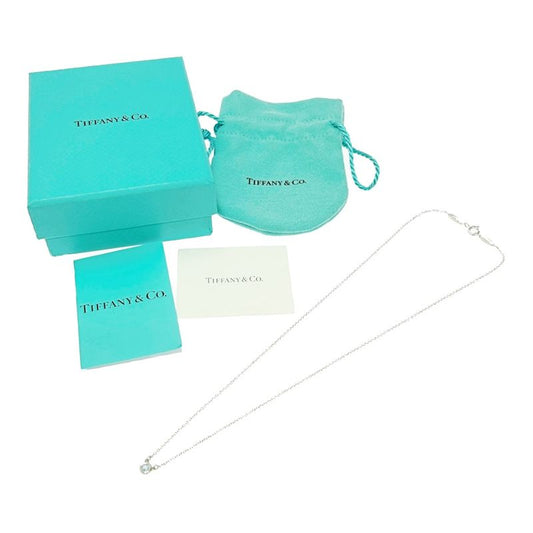 Tiffany & Co Silver Aquamarine by-the-Yard Necklace 1.6g 925 Engraved 457124