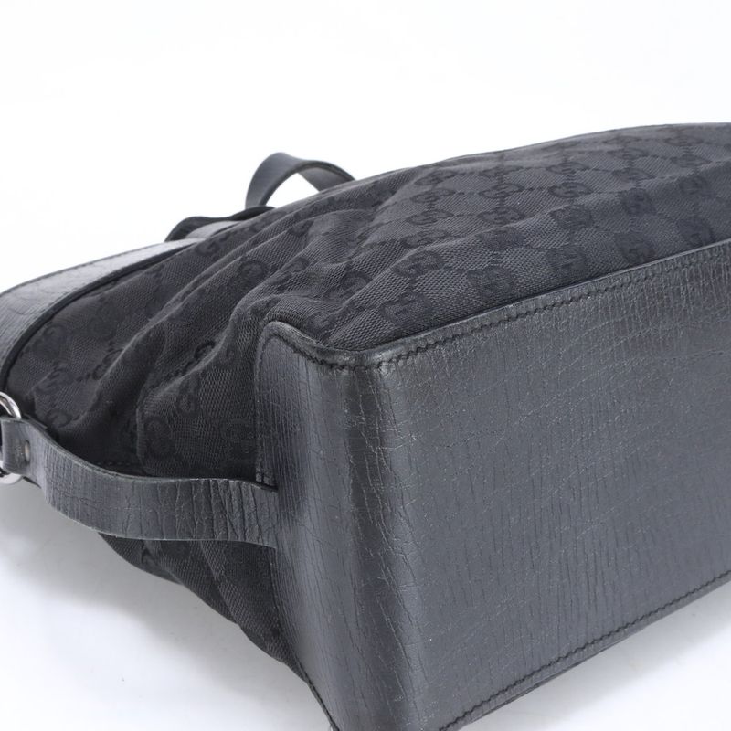 Gucci GG Canvas Leather Belt Tote Bag Shoulder Business Commuter Document Bag