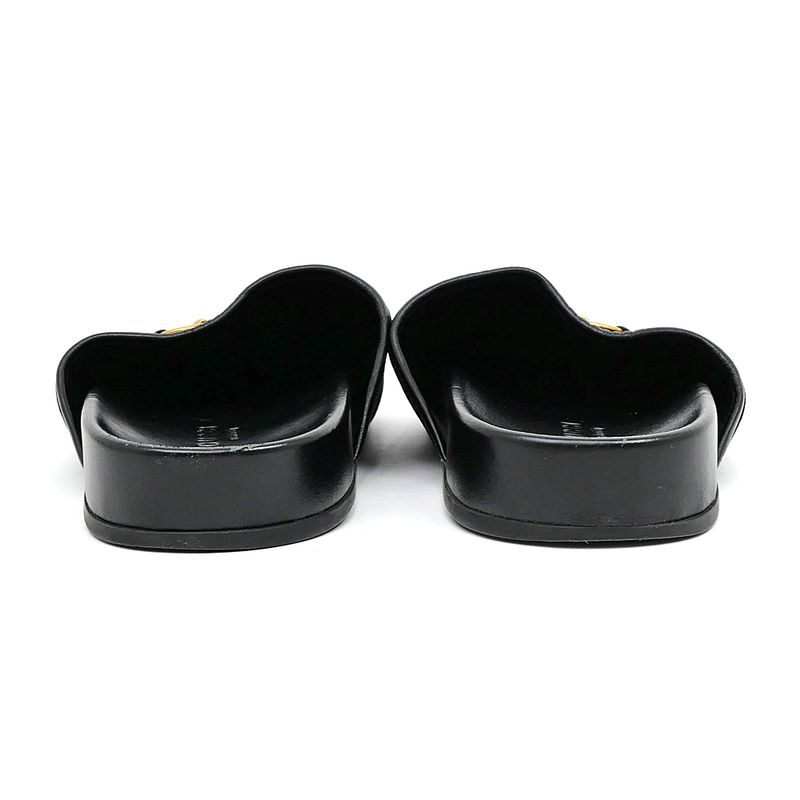 Gucci Sandals Horsebit Bi-bk Black 505265 Size 35 Embroidery Ladies