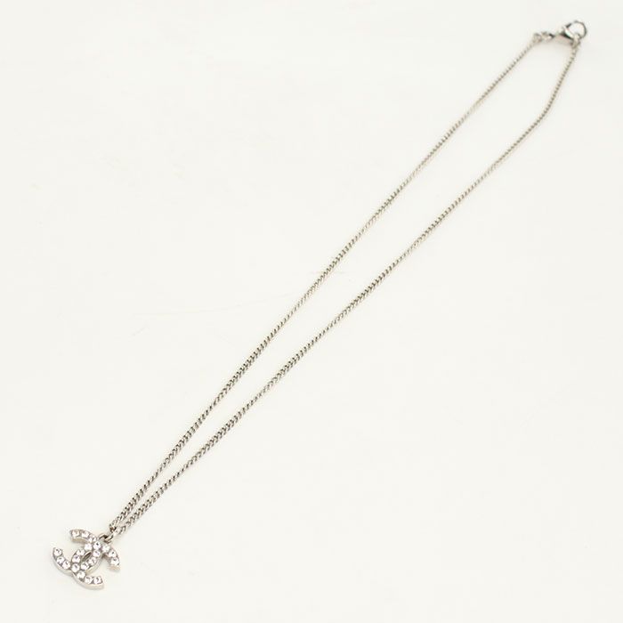 Chanel Rhinestone Coco Necklace Metal Ladies