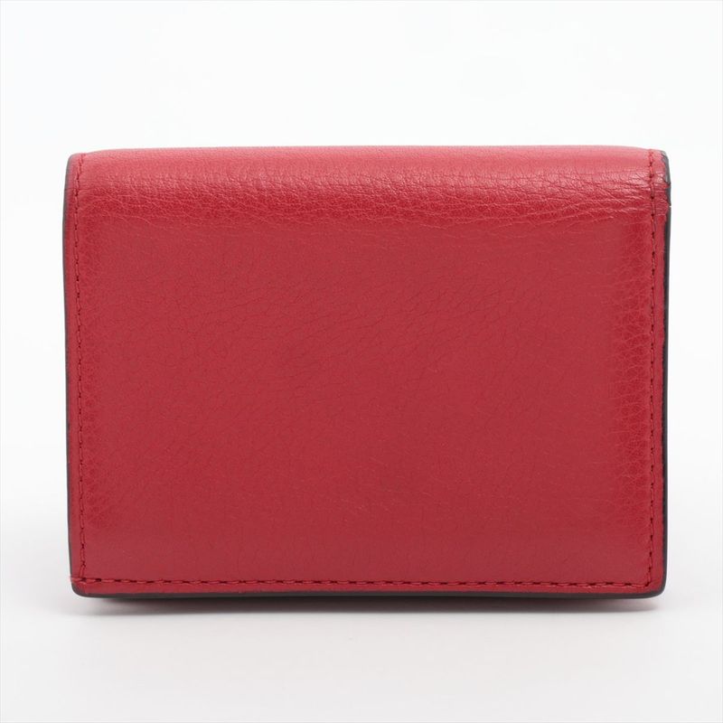 Gucci Animalier Taiga Head Leather Compact Wallet 453169 Red Made In Italy