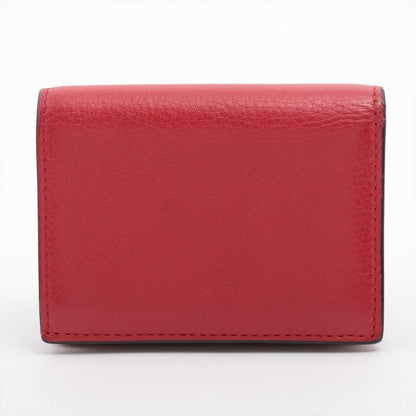 Gucci Animalier Taiga Head Leather Compact Wallet 453169 Red Made In Italy