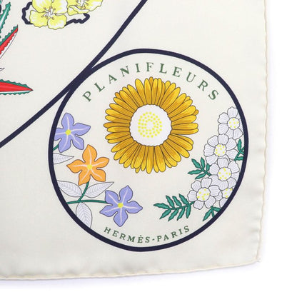 Hermes Carré 90 Planifleur 100% Silk Scarf Multi With Box Made In France Women