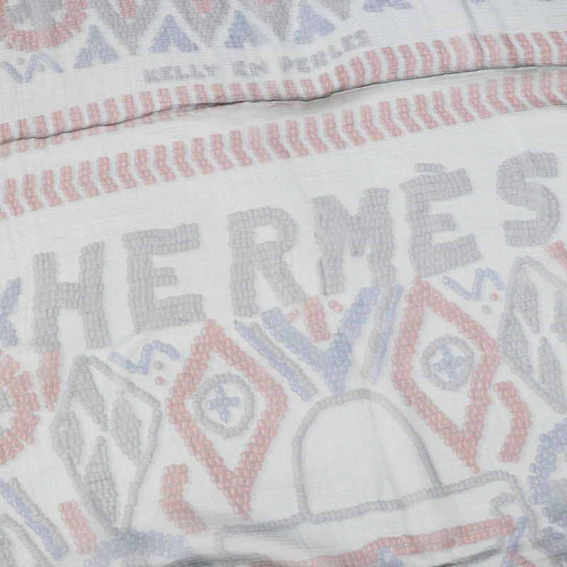 Hermes Carre 140 Kelly EN Perles Kelly EN Perles Lou Silk GRIS Etain Bordeaux