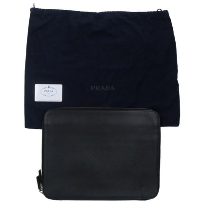 Prada 2vn001 Triangle Plate Saffiano Leather Clutch Bag Men's