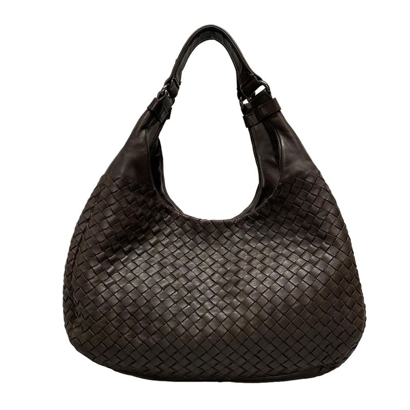 Bottega Veneta Intrecciato Tote Bag 125787 Dark Brown Leather