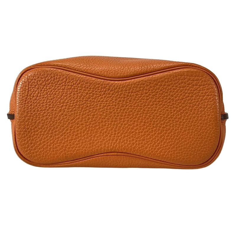 Hermes Shoulder Bag Sau Kelly 26 Orange Silver Hardware