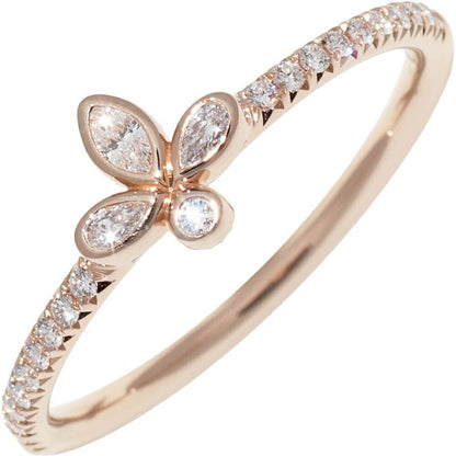 Tiffany & Co Ring 18K Pink Gold Diamond Fleur-de-lis Ring