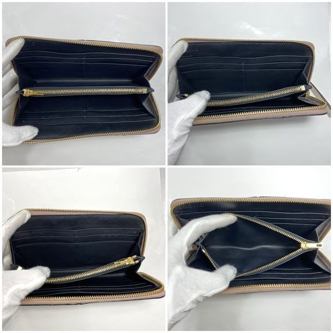 Loewe Round Zipper Long Wallet Pink Beige