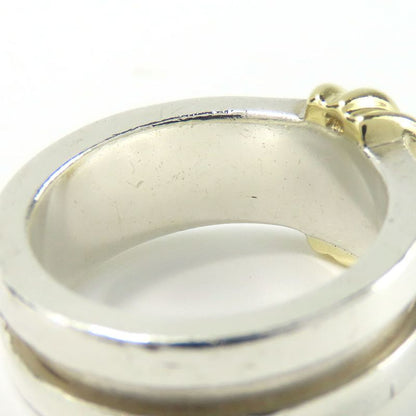Tiffany & Co Ring - Ring Grooved With 3 Rows 925 Silver 18K Yellow Gold Approx