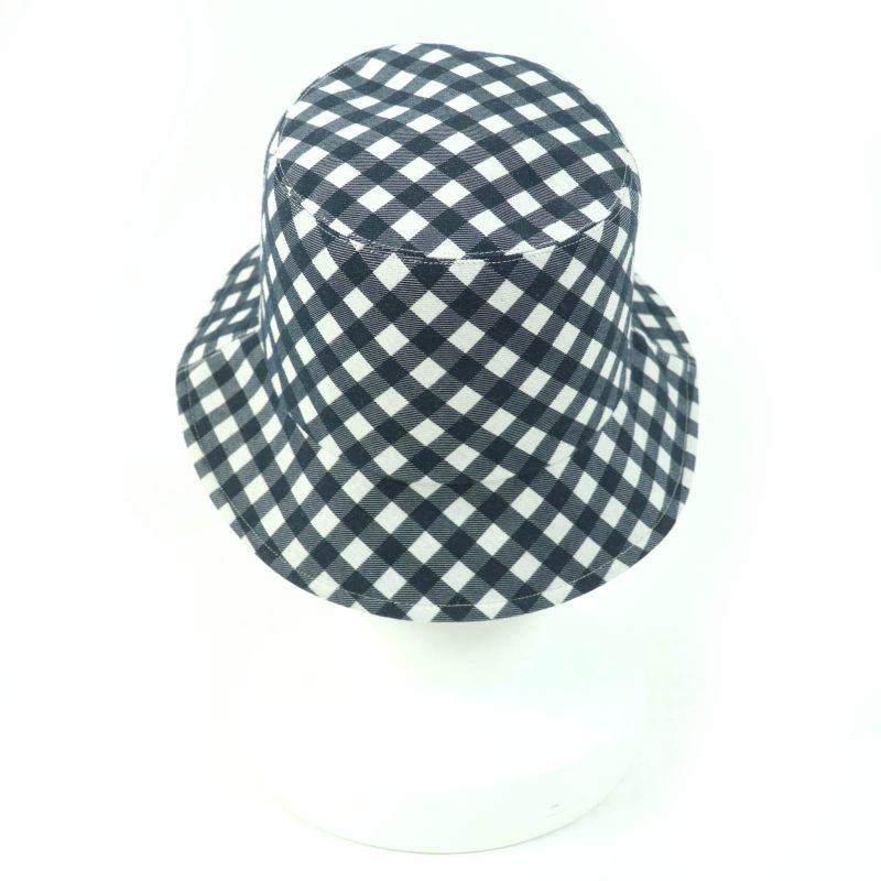 Christian DIOR 22SS 22vic923i130 Polyester Cotton Check Oblique Bucket Hat Navy