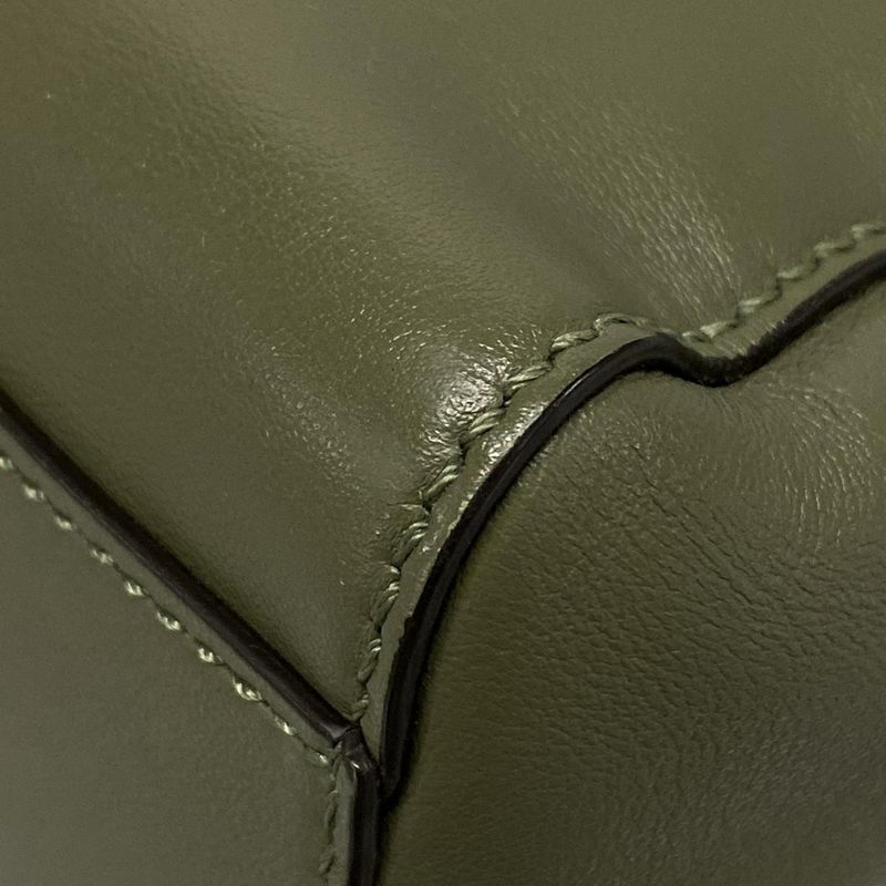 Fendi Handbag Mini Peekaboo Pocket 8bn311 Khaki Leather