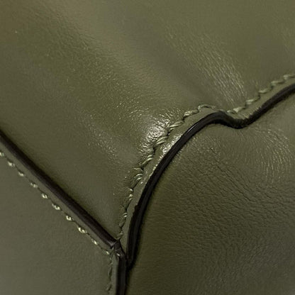 Fendi Handbag Mini Peekaboo Pocket 8bn311 Khaki Leather