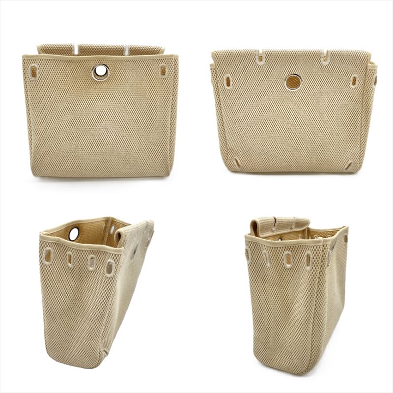 Hermes Herbag A Dos Backpack Toile GM □G Engraved Beige Silver Hardware Women