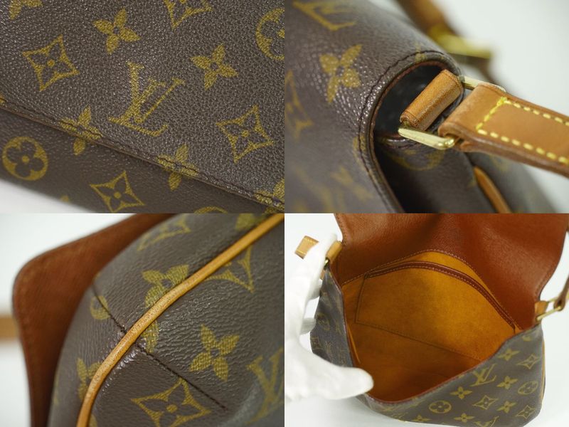 Authentic Louis Vuitton LV Musette Tango Short Monogram Shoulder Bag Brown