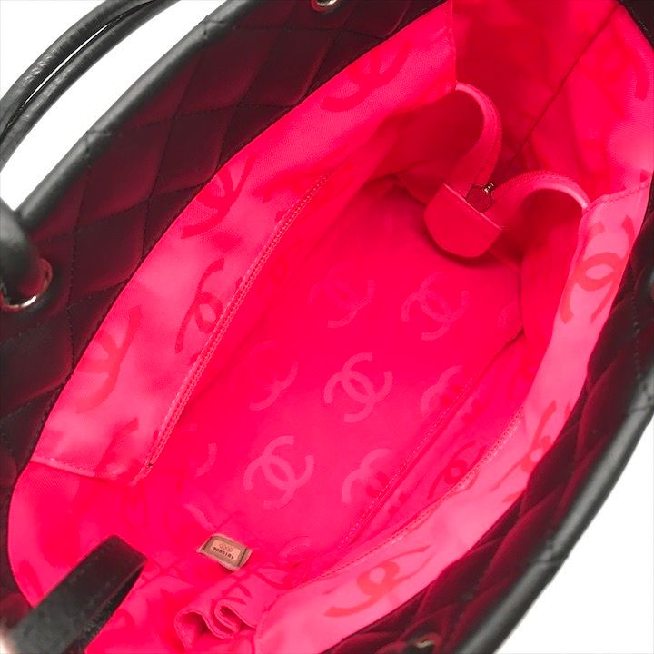 Chanel CC Logo Cambon Leather Tote Black