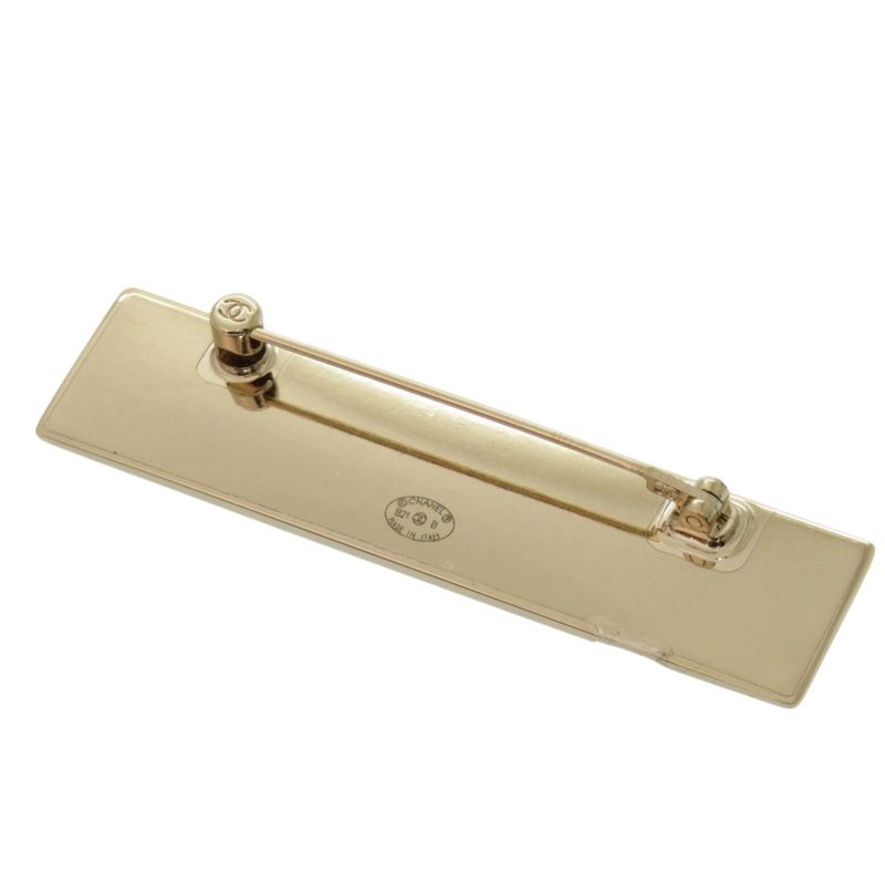 Chanel Logo Plate Gold Brooch Accessories 1550 Chanel