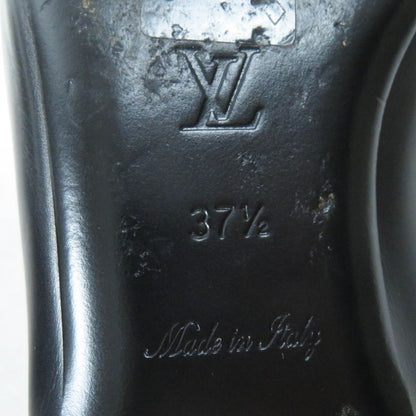 Louis Vuitton 2020 Square Toe Leather Loafers With LV Logo Hardware Black Gold