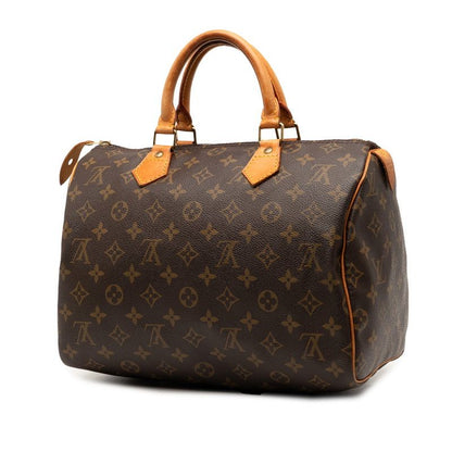 Louis Vuitton Monogram Speedy 30 M41526 Brown PVC Leather Women Louis Vuitton