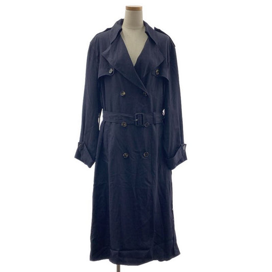 Celine - Phoebe Period Silk Blend Trench Coat - 36 - Navy - Women's