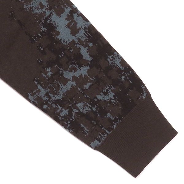 Hermes Sweater Camouflage Knit Wool Nylon Rayon Brown and Blue XS Brown Long