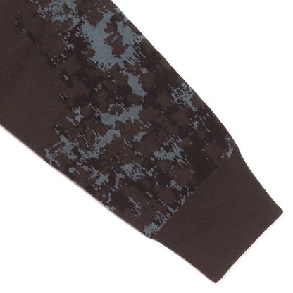 Hermes Sweater Camouflage Knit Wool Nylon Rayon Brown and Blue XS Brown Long