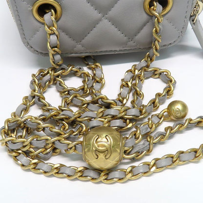 Chanel Small Vanity Case Ap1447 Lambskin Gray Gdhardware Chain