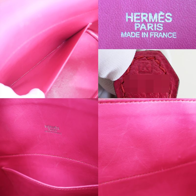 Hermes Bolide 27 Handbag Shoulder Bag Pink Silver Hardware K