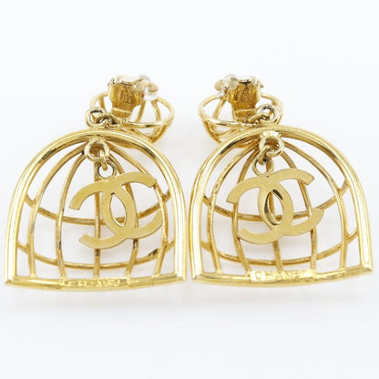 Chanel Birdcage Gold Plated 93P 31.9g Earring