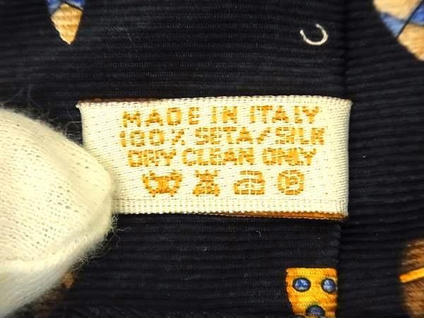 Bvlgari 100% Silk All-over Tie Business Men's Navy And Multicolored Be8332