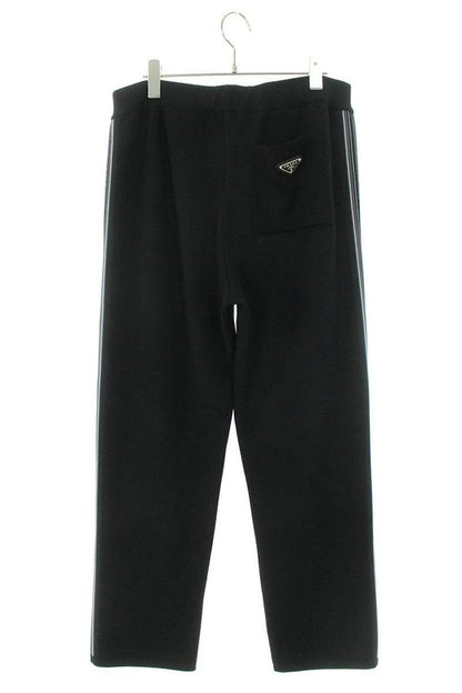 Prada 23SS Ump129 Triangle Plate Silk Blend Track Long Pants Men's 48