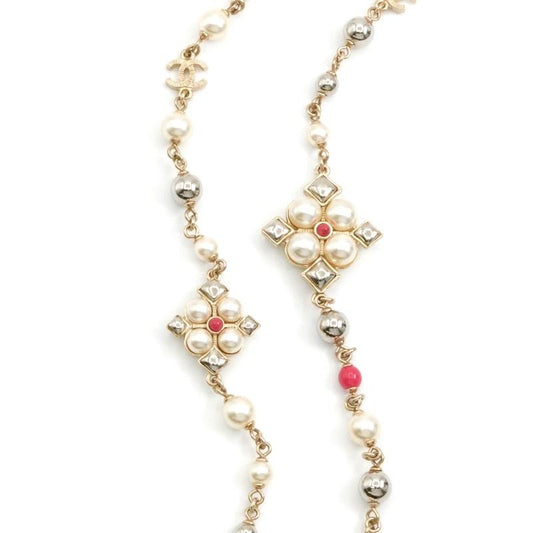 Chanel Necklace Pendant Choker Gold Silver Pink Coco Mark Long Necklace