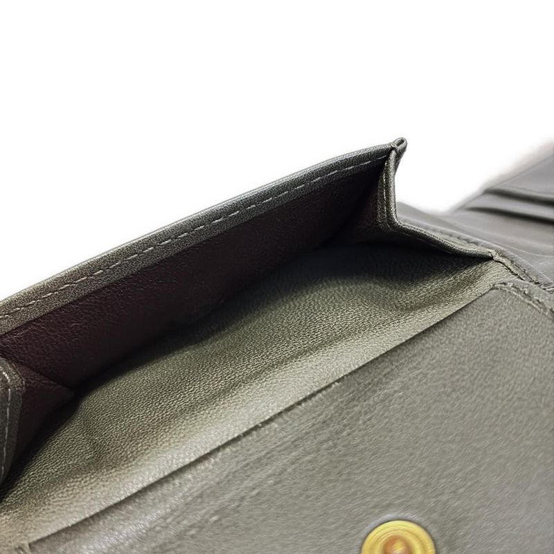 Bottega Veneta Bifold Wallet Intrecciato 113112 Khaki Leather