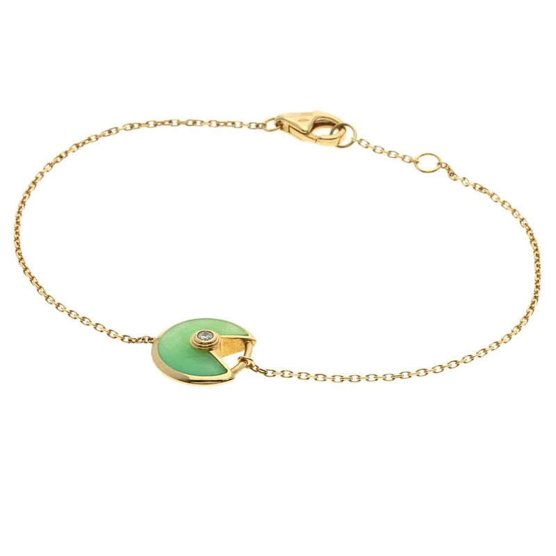 Cartier Amulet XS Chrysoprase Bracelet 18K Yellow Gold Ladies