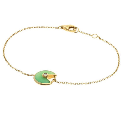 Cartier Amulet XS Chrysoprase Bracelet 18K Yellow Gold Ladies