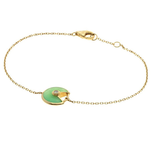 Cartier Amulet XS Chrysoprase Bracelet 18K Yellow Gold Ladies