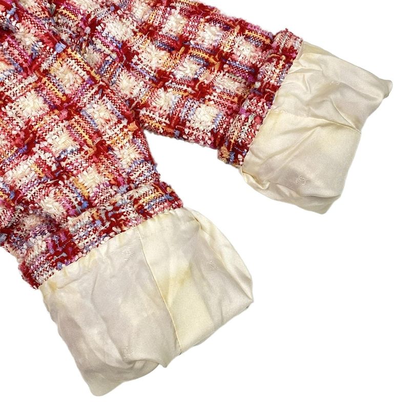 Chanel Jacket Size 40 M Ladies - P06313 Red X Ivory X Light Blue Long Sleeves /