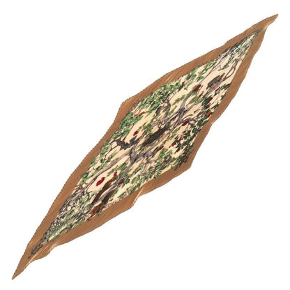 Hermes AU Coeur DES BOIS In The Woods Scarf Carreplicée All Silk Pleated Shawl
