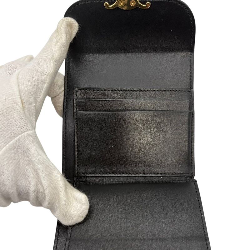2992 Celine Small Flap Wallet Triomphe Shiny Calfskin 10d783dpv.38no Trifold