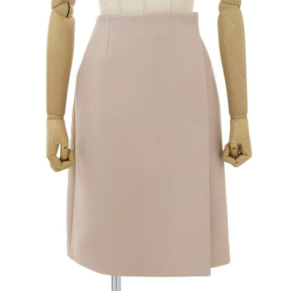 Prada 2020item Stretch Wool Knee Length Wrap Skirt 36 Women's Beige Pink