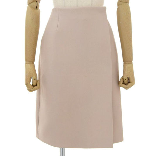 Prada 2020item Stretch Wool Knee Length Wrap Skirt 36 Women's Beige Pink