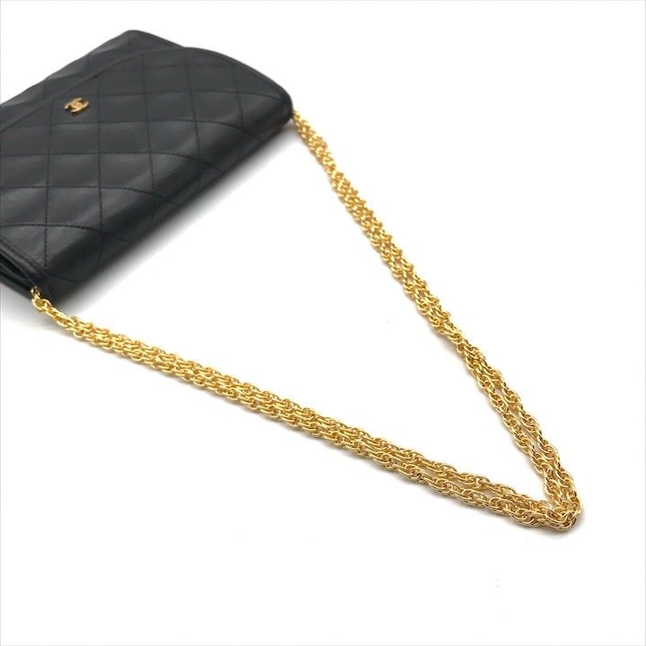 Chanel CC Logo Mini Quilted Chain Shoulder Bag Pouch Black