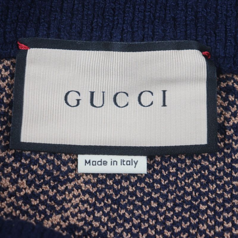  Gucci 752098 GG Cotton Jacquard Knit Half Pants Shorts Brown Navy S Made In