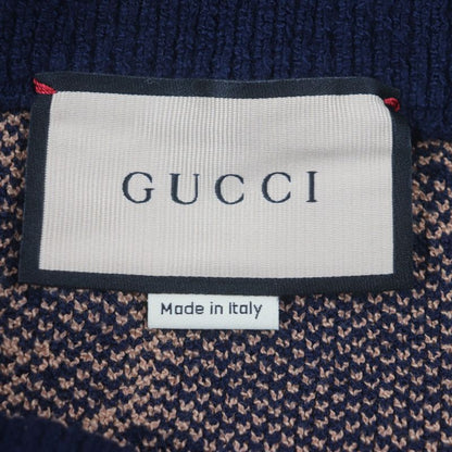  Gucci 752098 GG Cotton Jacquard Knit Half Pants Shorts Brown Navy S Made In