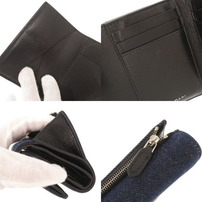 Bulgari Clip Denim Blue Trifold Wallet 1905 Bvlgari