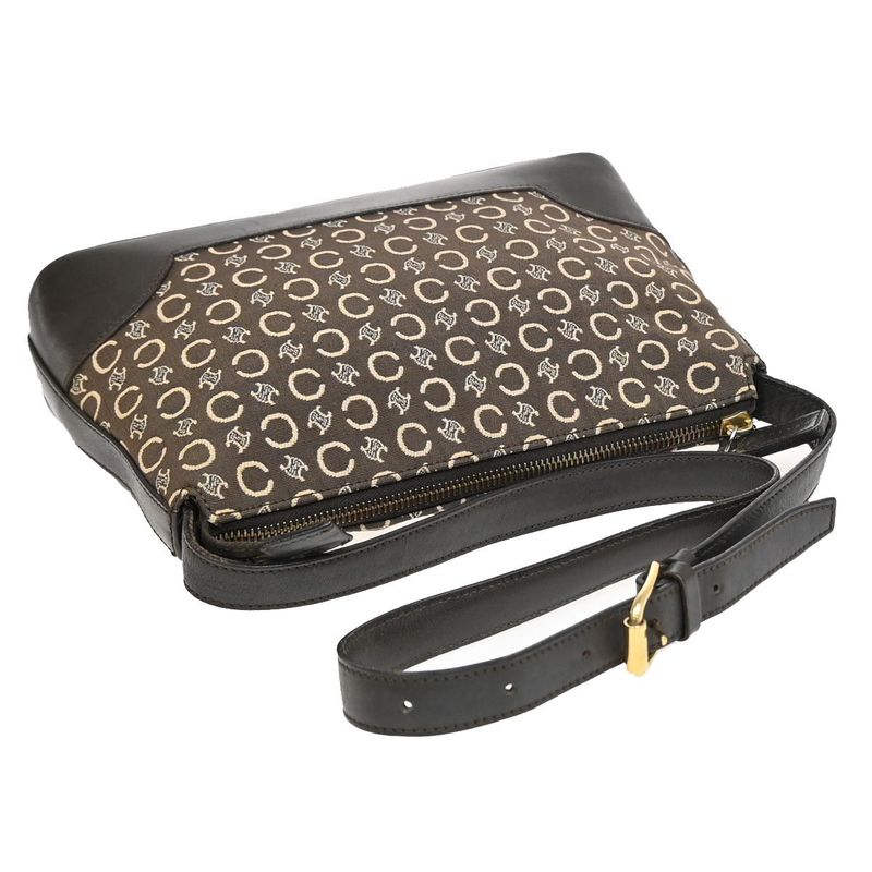 Celine Shoulder Bag Macadam Pattern Brown 83ka654