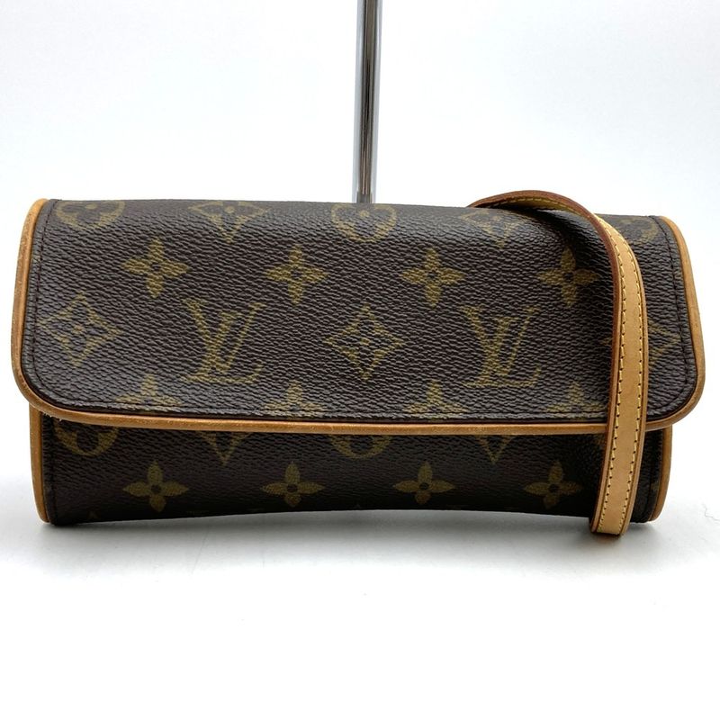 Louis Vuitton Pochette Twin PM M51854 Shoulder Bag Brown Monogram Canvas