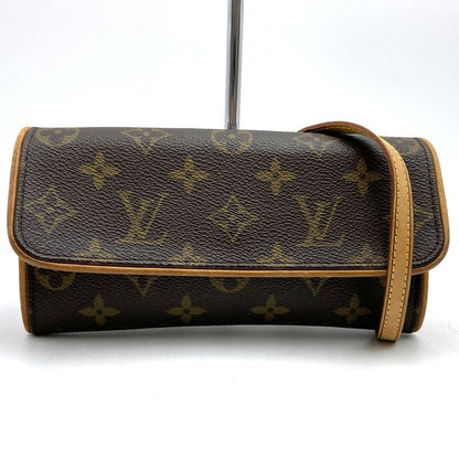 Louis Vuitton Pochette Twin PM M51854 Shoulder Bag Brown Monogram Canvas