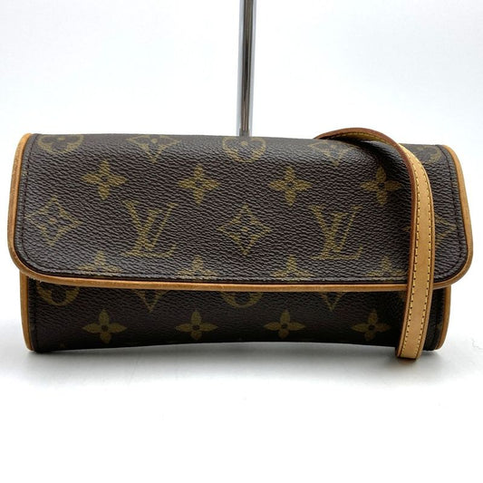 Louis Vuitton Pochette Twin PM M51854 Shoulder Bag Brown Monogram Canvas