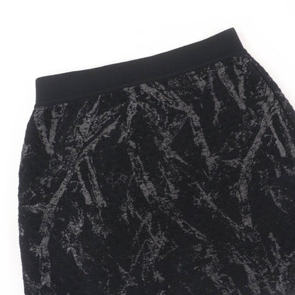 CHANEL P42496k04282 100% Wool Bijoux Coco Mark Button Knit Skirt Black 38 Made